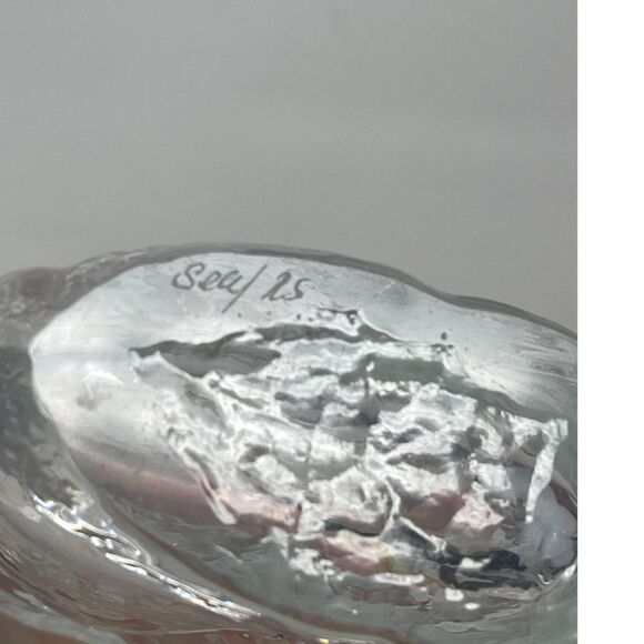 Sunburst Vase Iced Glass by Rune Strand Sea Glasbruk, 1960s Sweden MCM Crystal - Picture 3 of 11